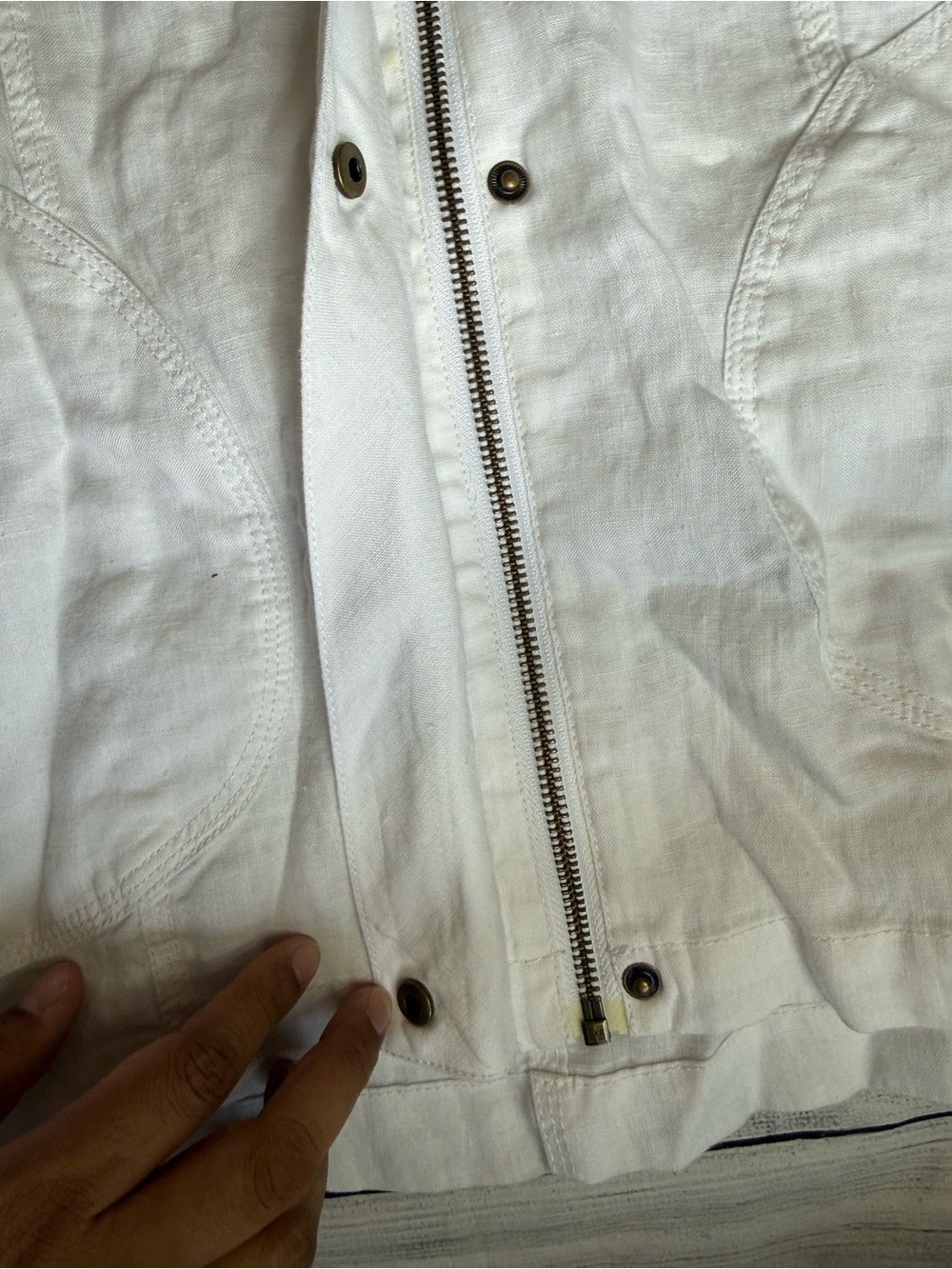 Tommy Bahama Relax White 100% Linen Hooded Utility Jacket Size Small - Picture 13 of 15